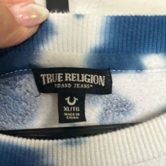 True Religion Navy and White Tie-Dye Long Sleeve XL - Picture 4 of 4